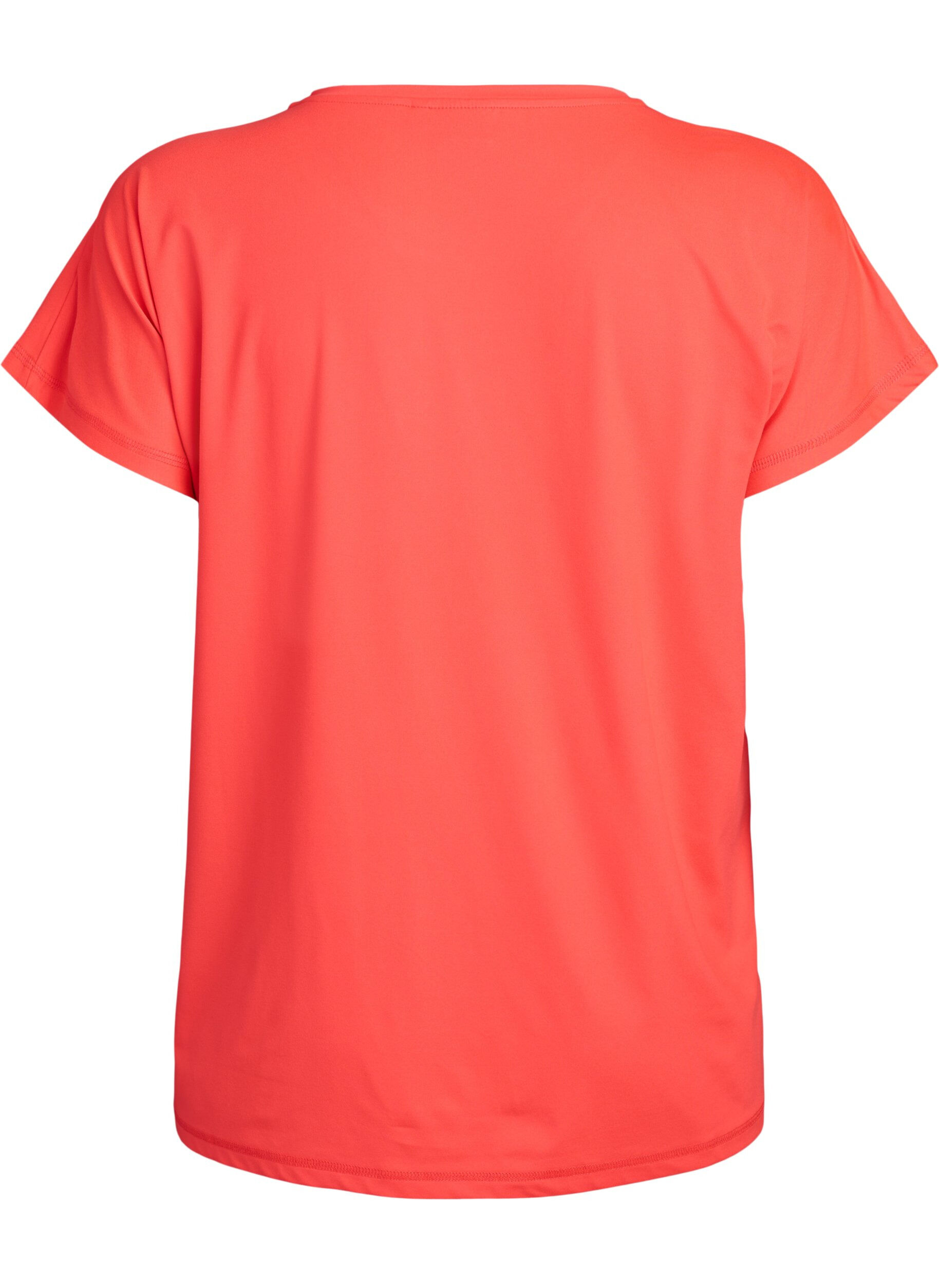 Zizzi Effen gekleurd trainingsshirt, Oranje, Packshot image number 1