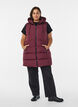 Lange vest met capuchon en zakken, Rood, Model image number 1