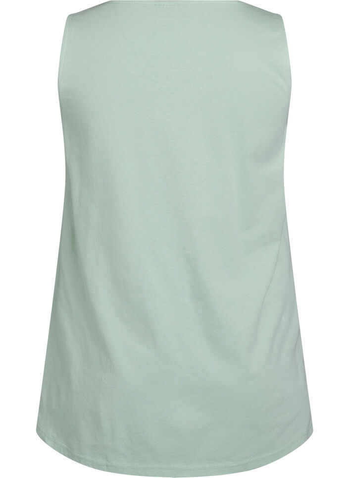 Katoenen top met a-vorm, Groen, Packshot image number 1