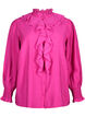 Shirt blouse van viscose met ruches, Rose Violet, Packshot image number 0