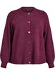 Cardigan in zacht breisel met goudkleurige knopen, Donker Bordeaux, Packshot image number 0