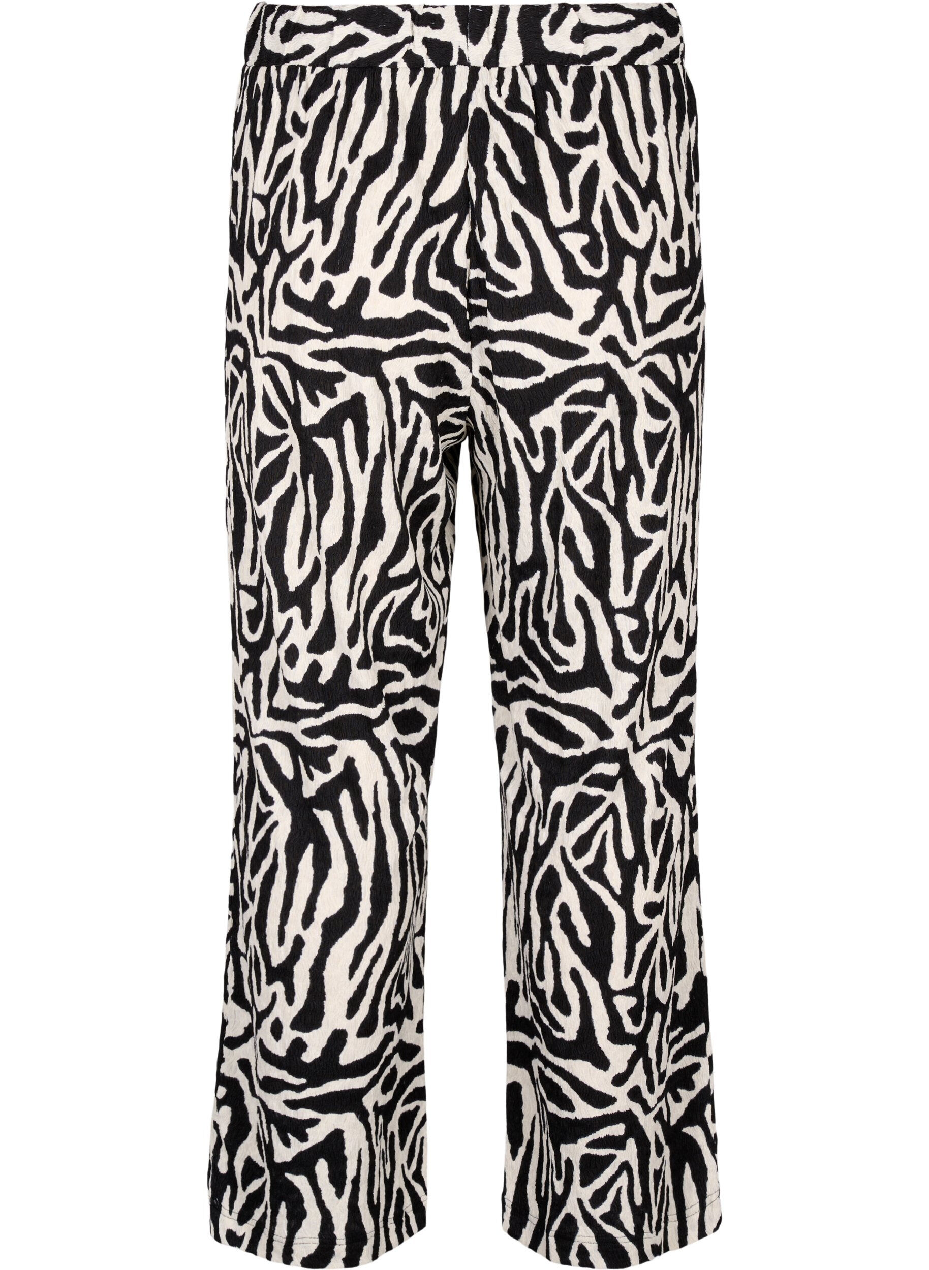 Zizzi Broek met zebraprint, Zwart, Packshot image number 1