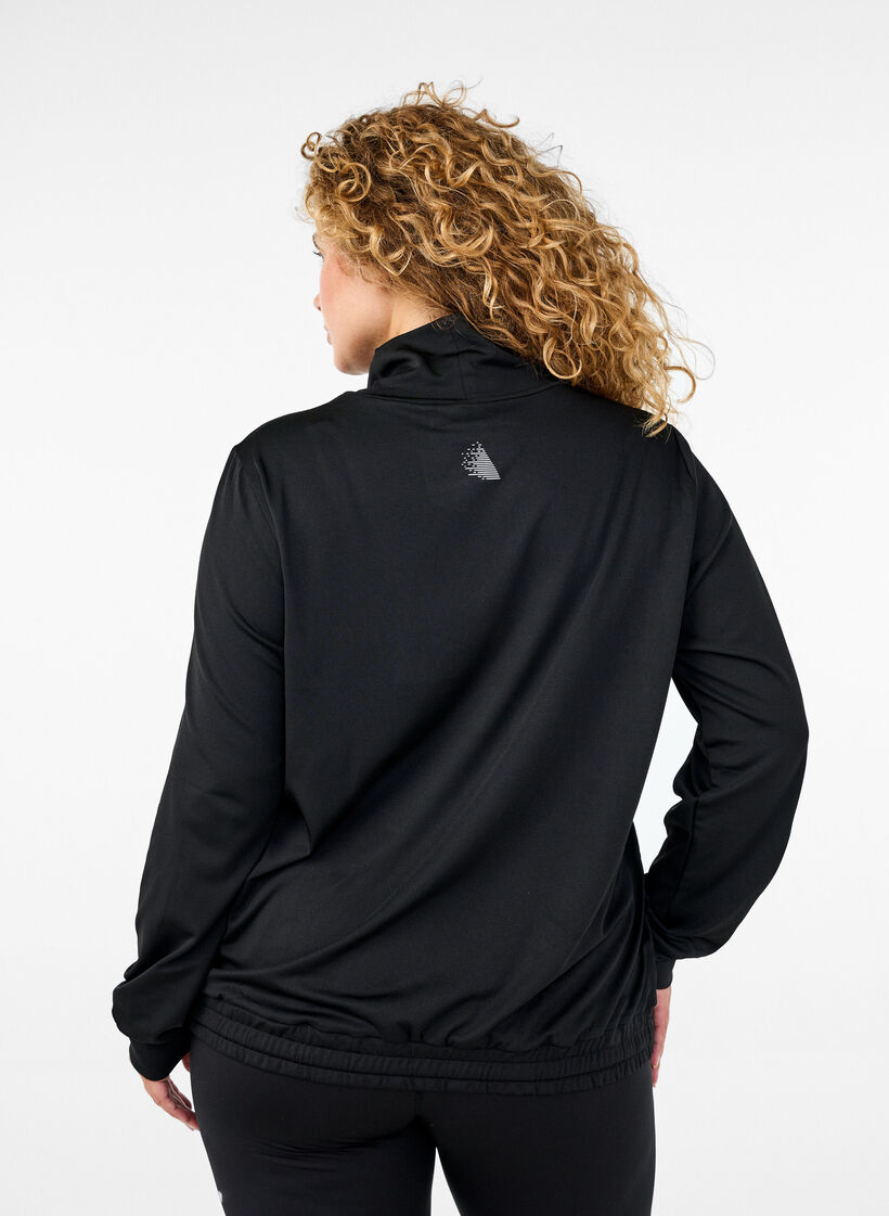 Workout top met hoge hals, Black, Model image number 1