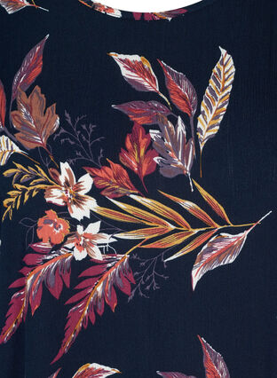 Viscose top met korte mouwen en bloemenprint, Indian Summer Flower, Packshot image number 2