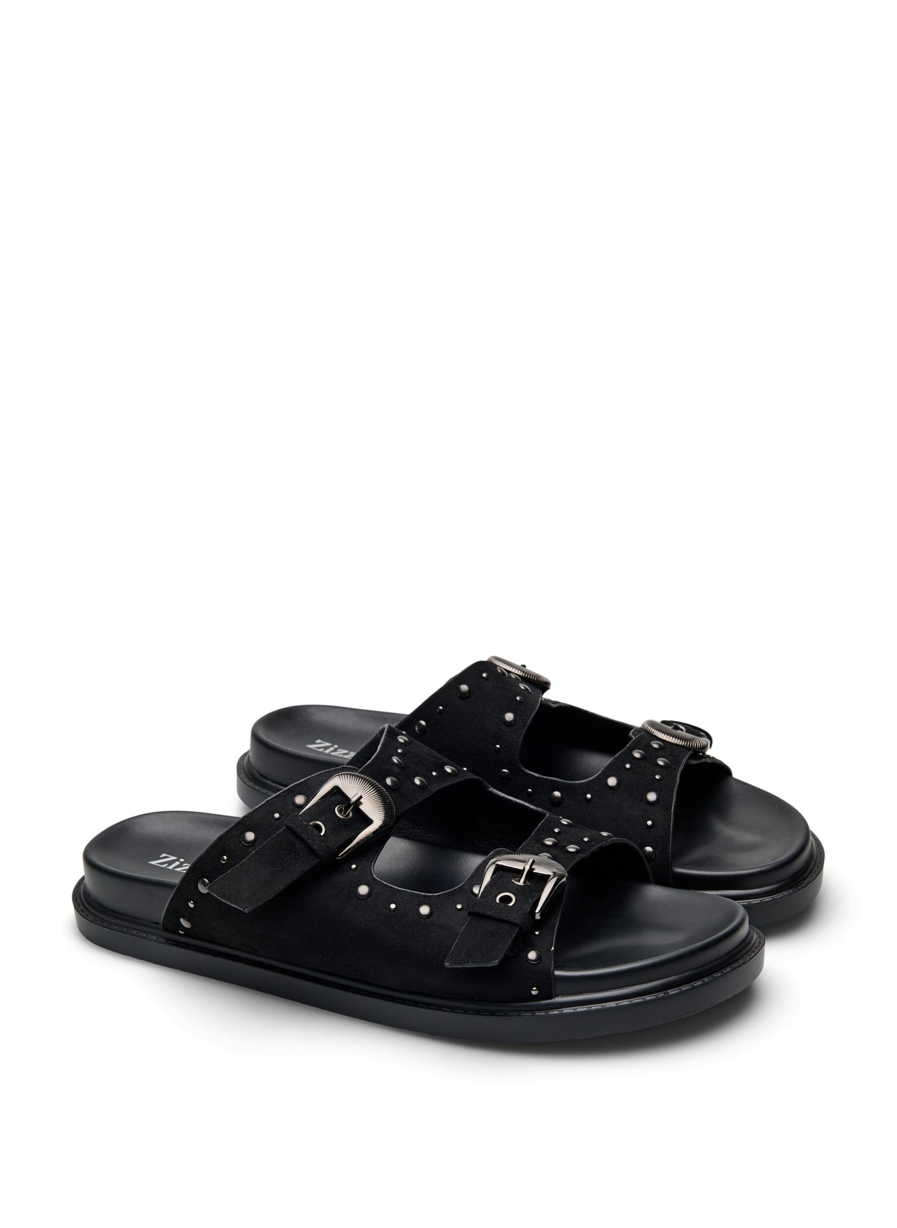Zizzi Wide fit - Sandalen met studs, Zwart, Packshot image number 1