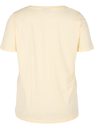 T-shirt van biologisch katoen met print, Light Yellow, Packshot image number 1