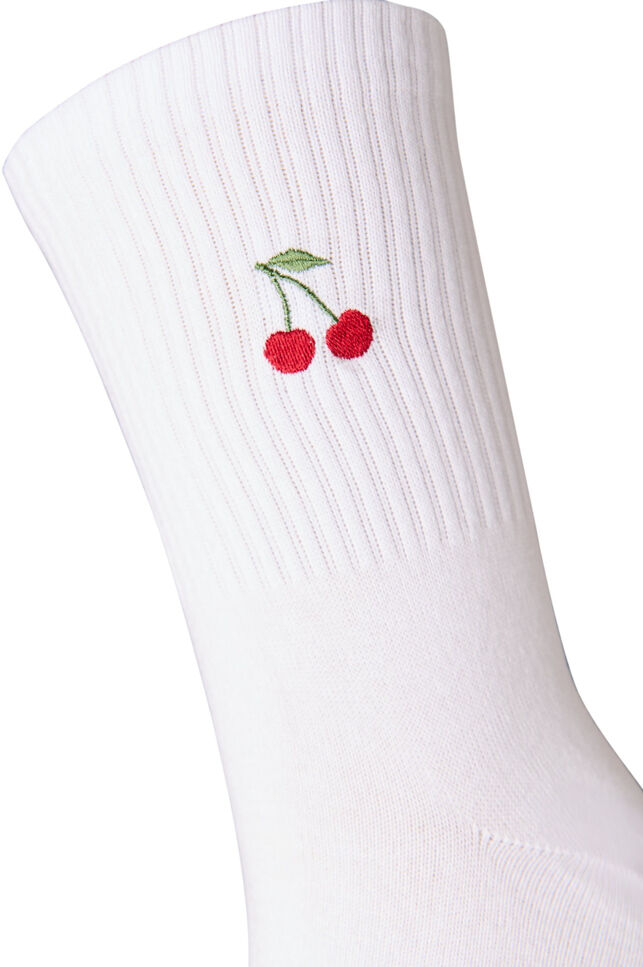 Katoenen sokken met patroon, Wit, Packshot image number 2