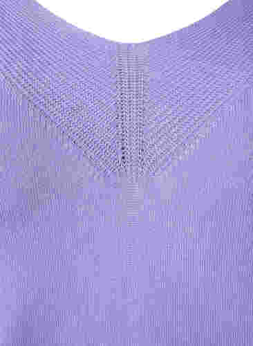 Gebreide blouse van viscose met v-hals, Lavender, Packshot image number 2