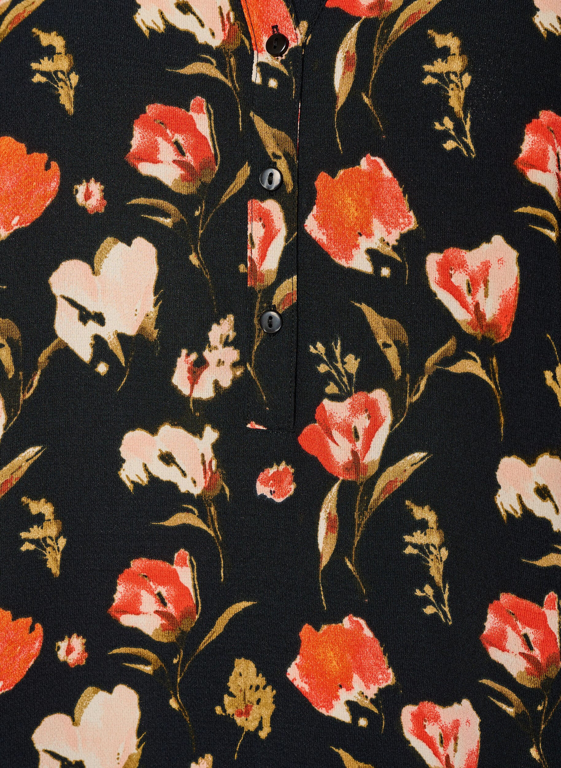 ZizziBlouse met korte mouwen en v-halslijn, Zwart, Packshot image number 2