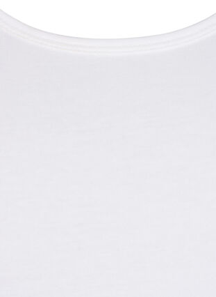 Effen gekleurd basic top in katoen, Bright White, Packshot image number 2