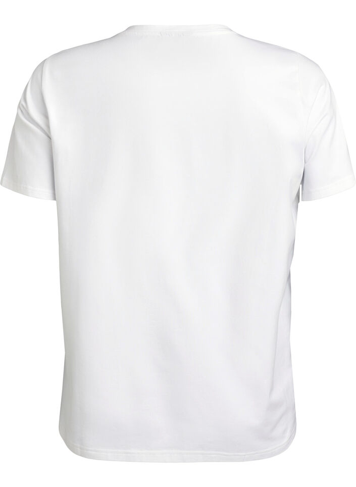 T-shirt in biologisch katoen met bloemenprint, B. White w. EMB, Packshot image number 1