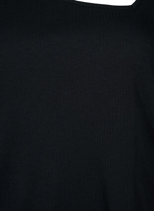 Lange mouw t-shirt met asymmetrische snit, Black, Packshot image number 2