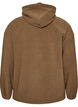 Fleece-anorak met capuchon en contrasterend paneel, Bruin, Packshot image number 1