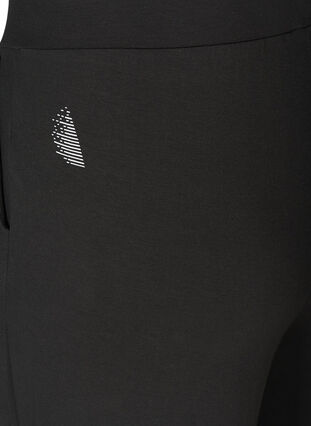 Losse driekwart broek in viscose, Black, Packshot image number 3