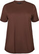 Basic katoenen T-shirt met ronde hals, Bruin, Packshot image number 0