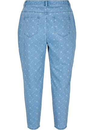 Mille mom fit jeans met print, Light blue denim, Packshot image number 1
