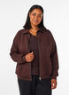 Sweatvest met hoge kraag en rits, Bruin, Model image number 0