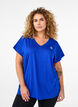 Losvallend sport T-shirt met V-hals, Blauw, Model image number 0