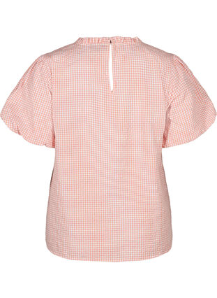 Geruite blouse met korte mouwen, As Sample, Packshot image number 1