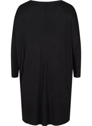 Oversized gebreide jurk van viscosemix, Black, Packshot image number 1