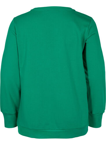 Katoenen sweatshirt met tekstprint, Jolly Green, Packshot image number 1