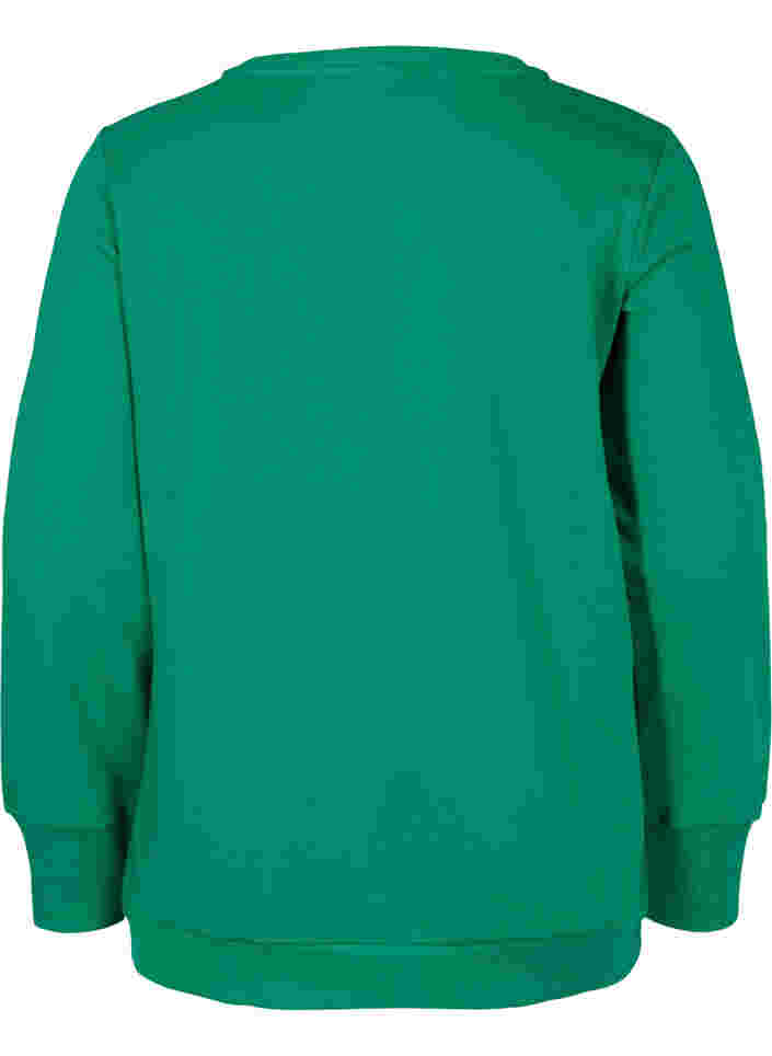 Katoenen sweatshirt met tekstprint, Jolly Green, Packshot image number 1