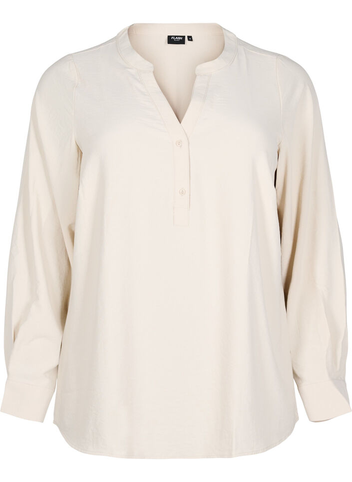 FLASH - Blouse met lange mouwen, Beige, Packshot image number 0
