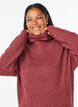 Gebreide jurk met col, Rood, Model image number 2
