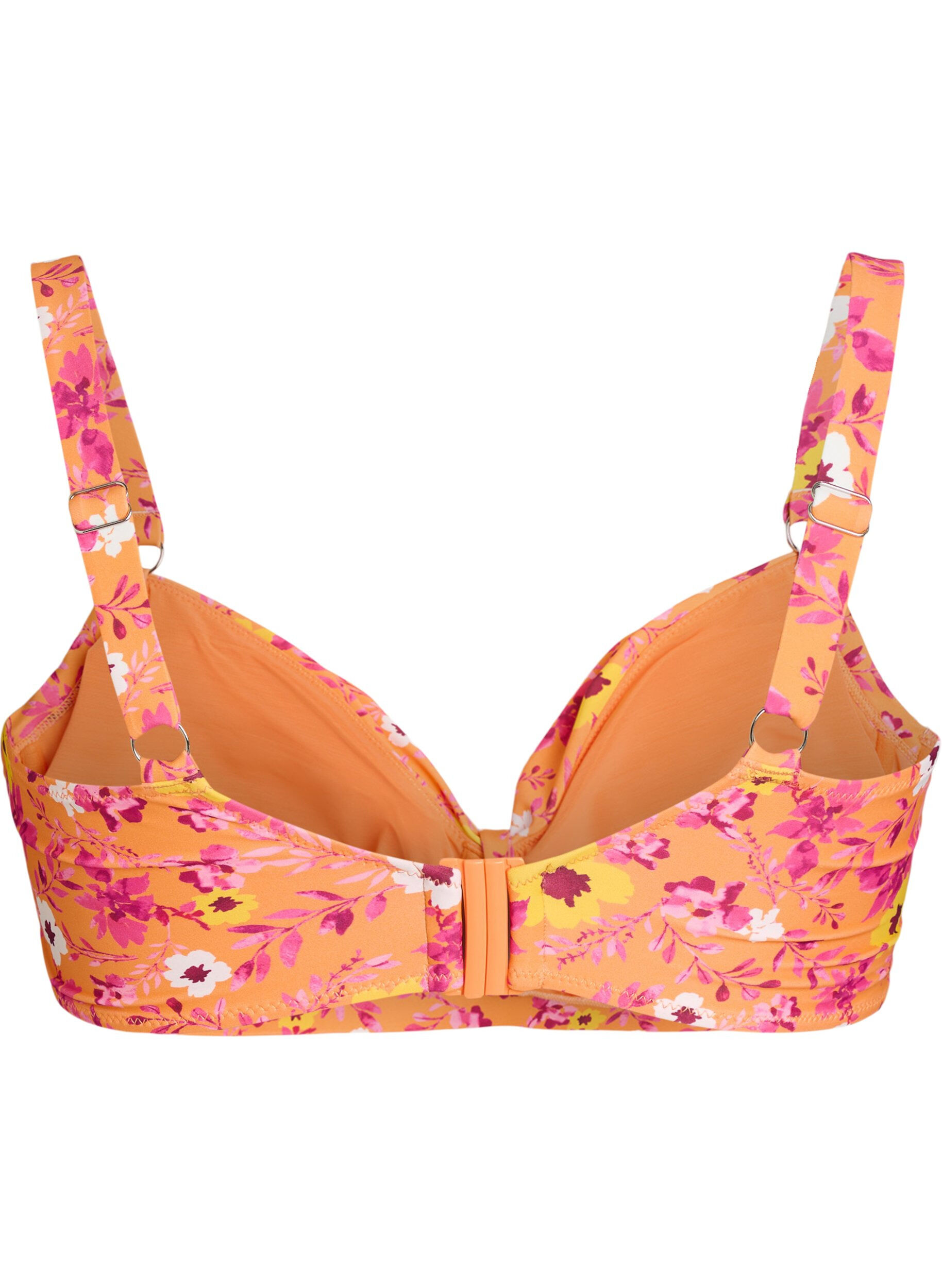 ZizziBikinitop met beugel en patroon, Oranje, Packshot image number 1