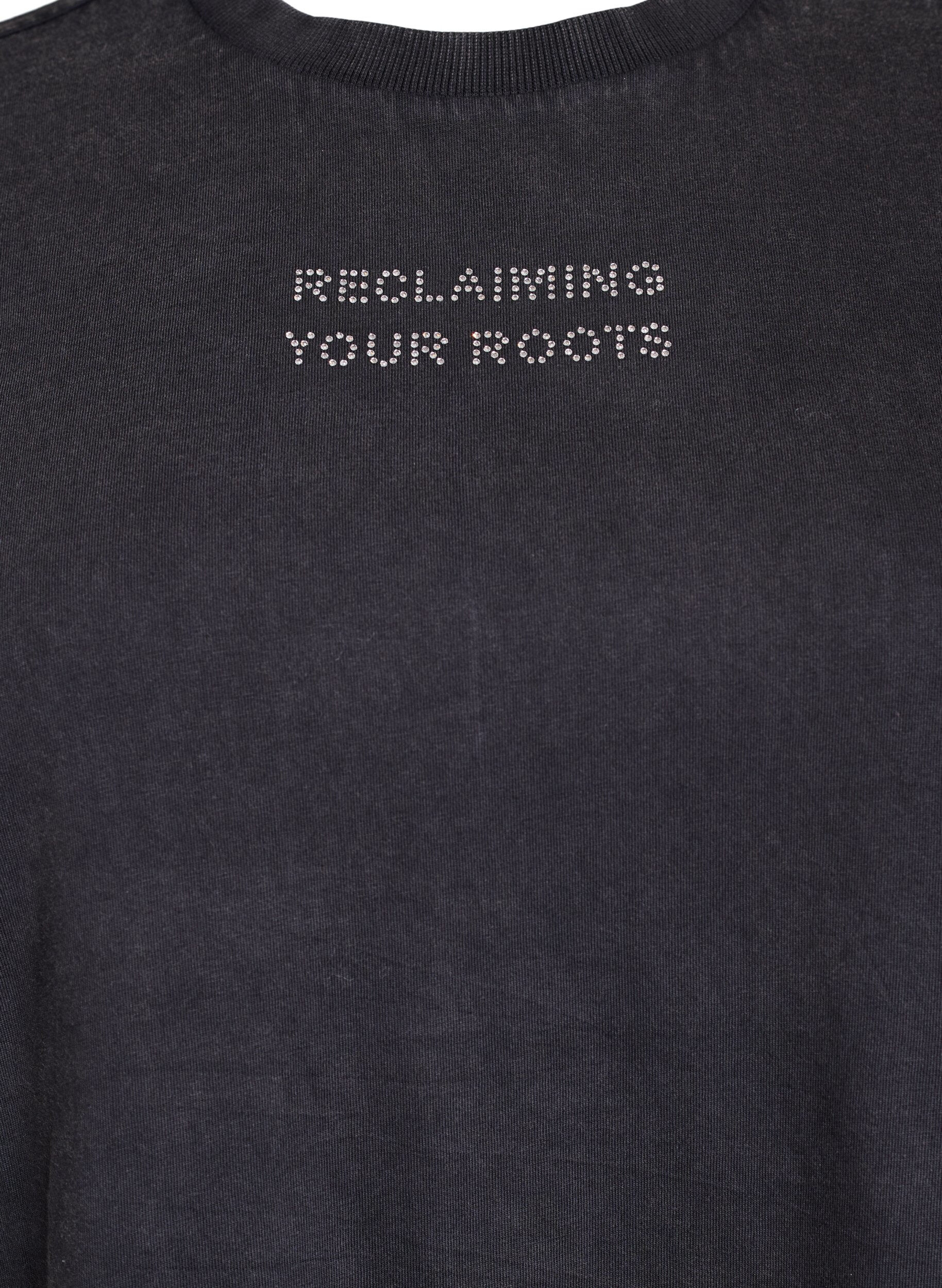 Zizzi Organisch katoenen T-shirt met studs, Grijs, Packshot image number 2