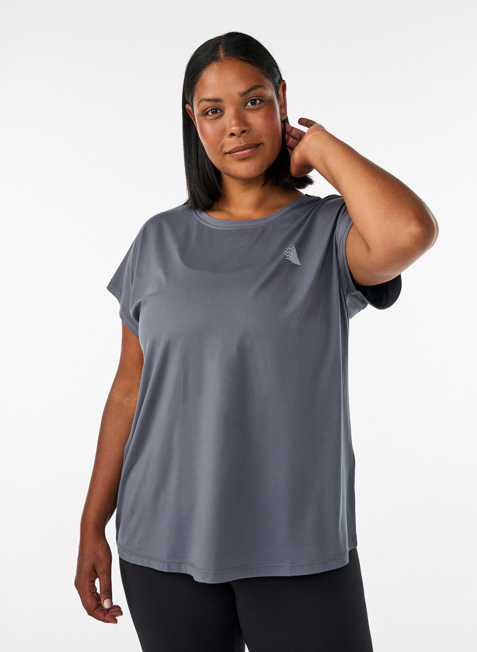 ZizziEffen gekleurd trainingsshirt, Grijs, Model image number 0