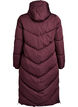 Lange pufferjas met capuchon en zakken, Donker Bordeaux, Packshot image number 1