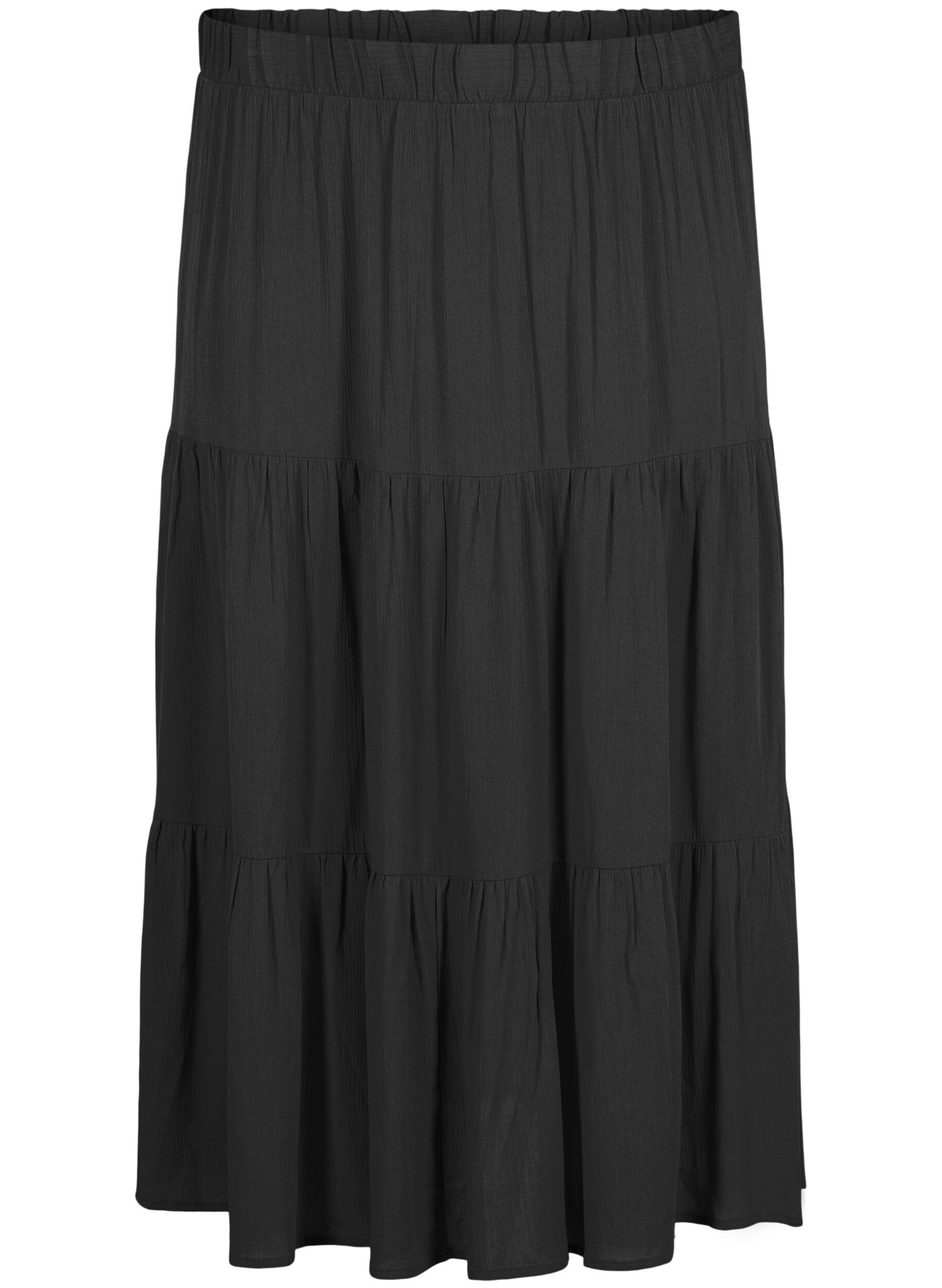 Lange rok met elastiek in de taille