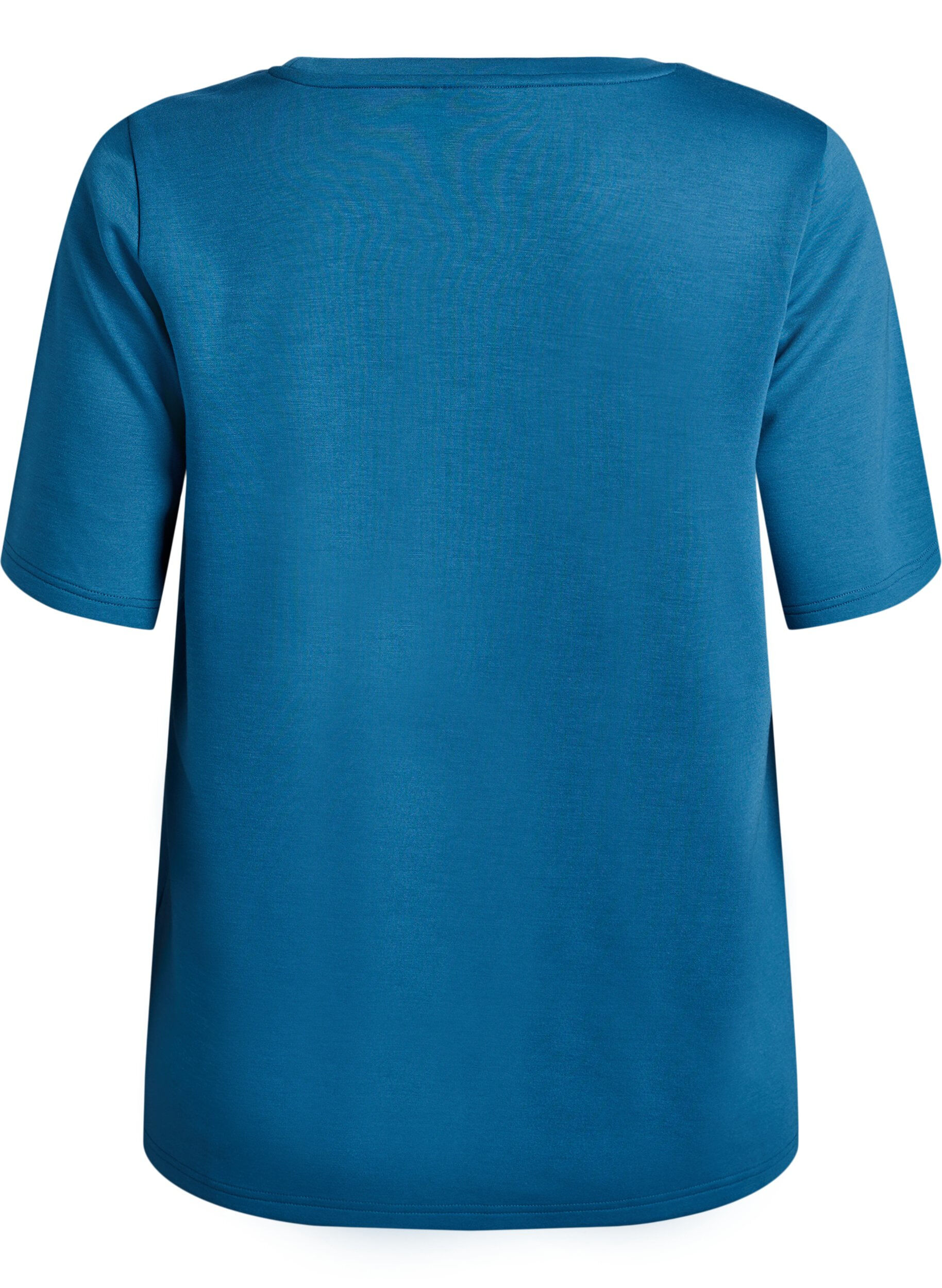 Zizzi T-shirt in modalmix, Blauw, Packshot image number 1