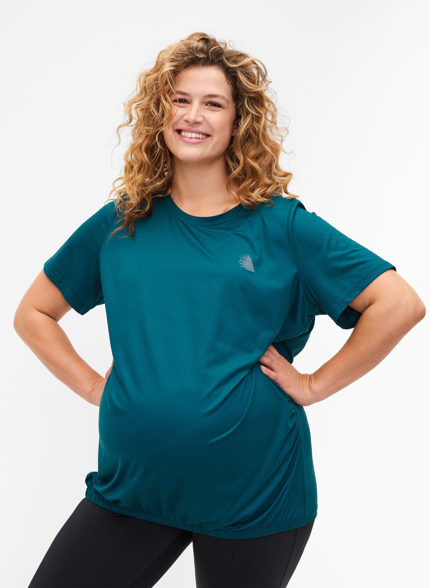 Zizzi Zwangerschap sport t-shirt, Deep Teal, Model image number 0
