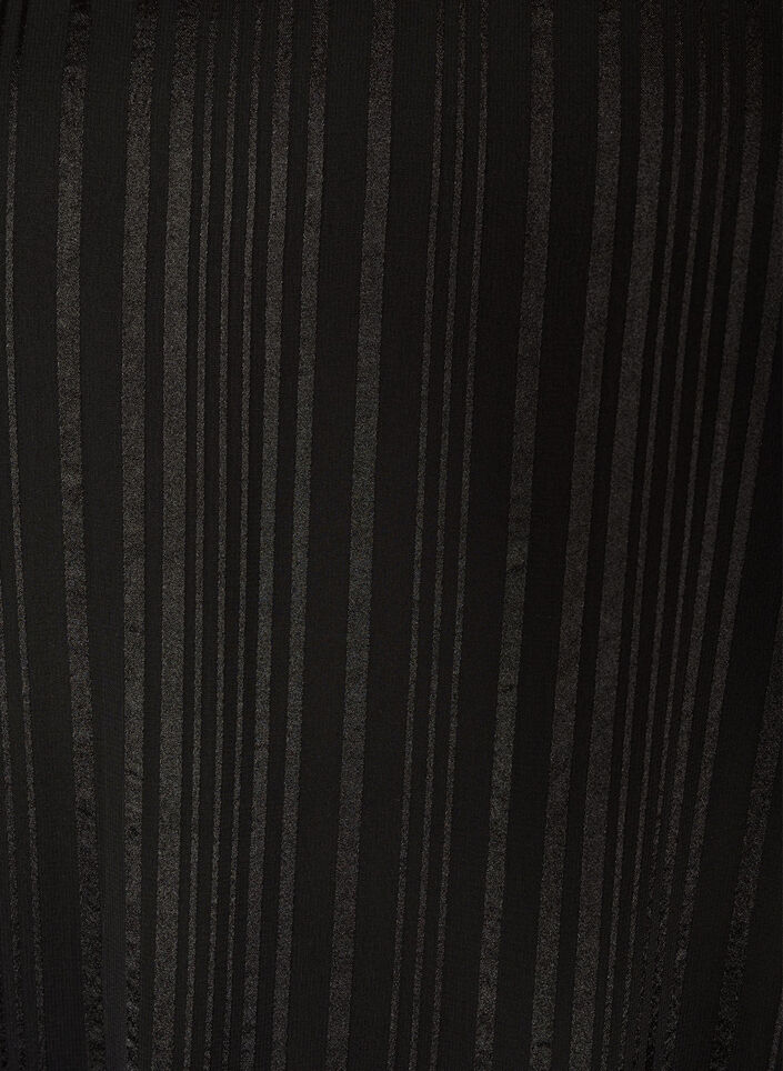 Gestreepte blouse met ballonvorm, Zwart, Packshot image number 2