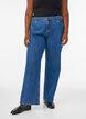 Jeans met wijde pijpen en hoge taille, Blauw, Model image number 2