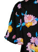 Jurk met korte pofmouwen en bloemenprint, Black w. flower AOP, Packshot image number 3