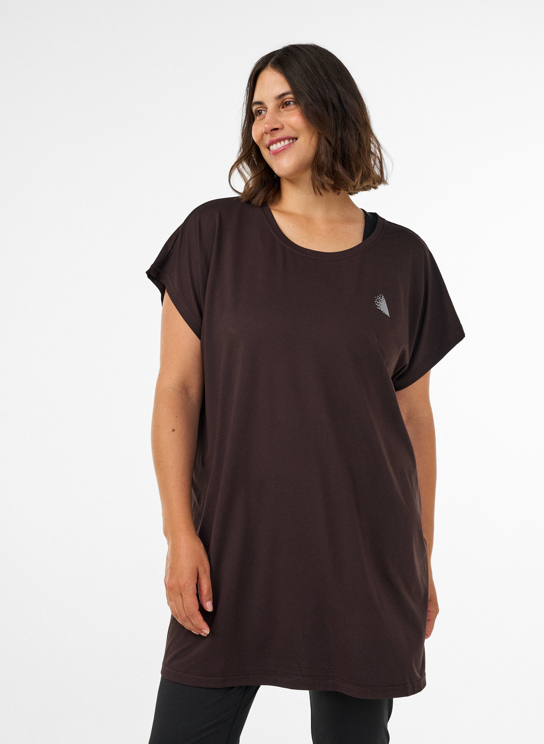 ZizziLang trainings-T-shirt, Bruin, Model image number 0