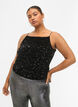 Top met pailletten en smalle bandjes, Black Sequins, Model image number 0