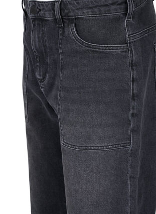 Wijd uitlopende jeans met hoge taille, Grey Denim, Packshot image number 2