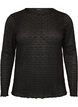 Blouse met ajourpatroon en lange mouwen, Zwart, Packshot image number 0