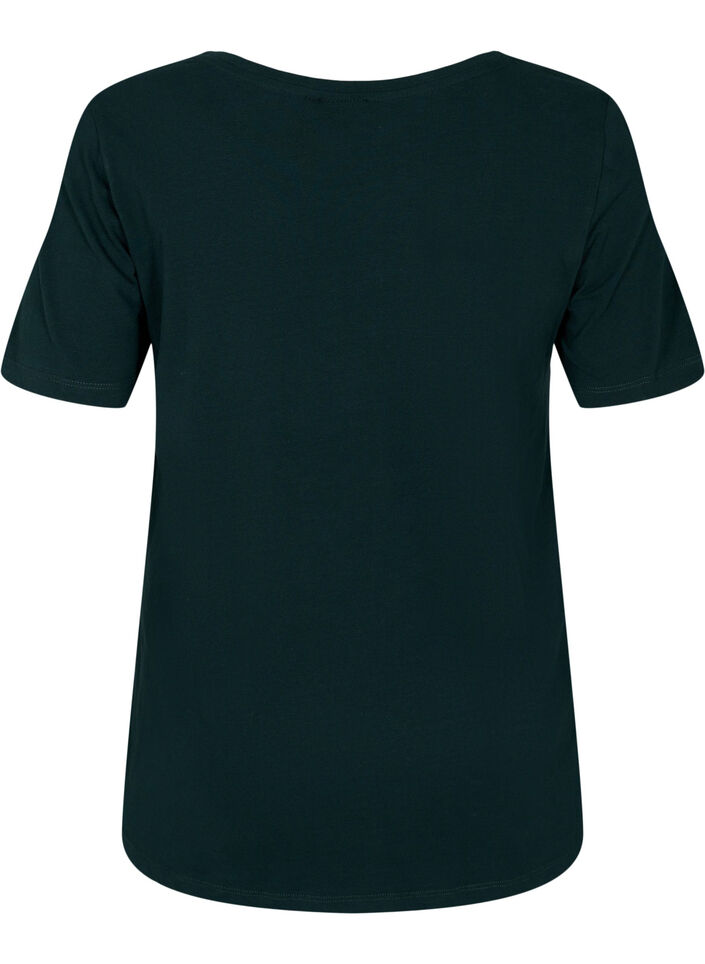 Effen basic katoenen T-shirt, Groen, Packshot image number 1