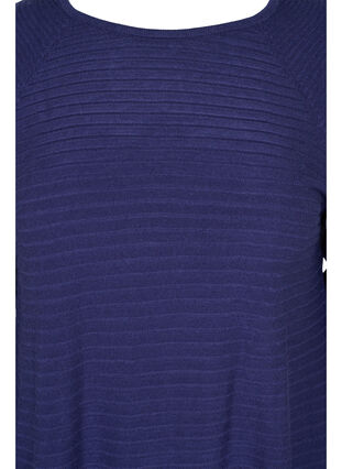 Gebreide blouse met ronde hals, Deep Cobalt, Packshot image number 2