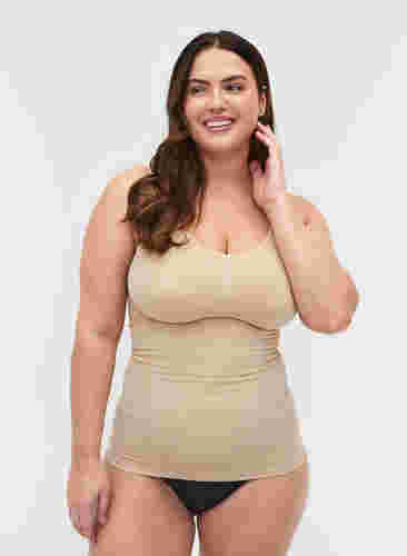 Shapewear top met brede bandjes, Nude, Model image number 0