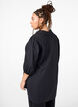 Tuniek van viscose met V-hals en kraag, Black, Model image number 1