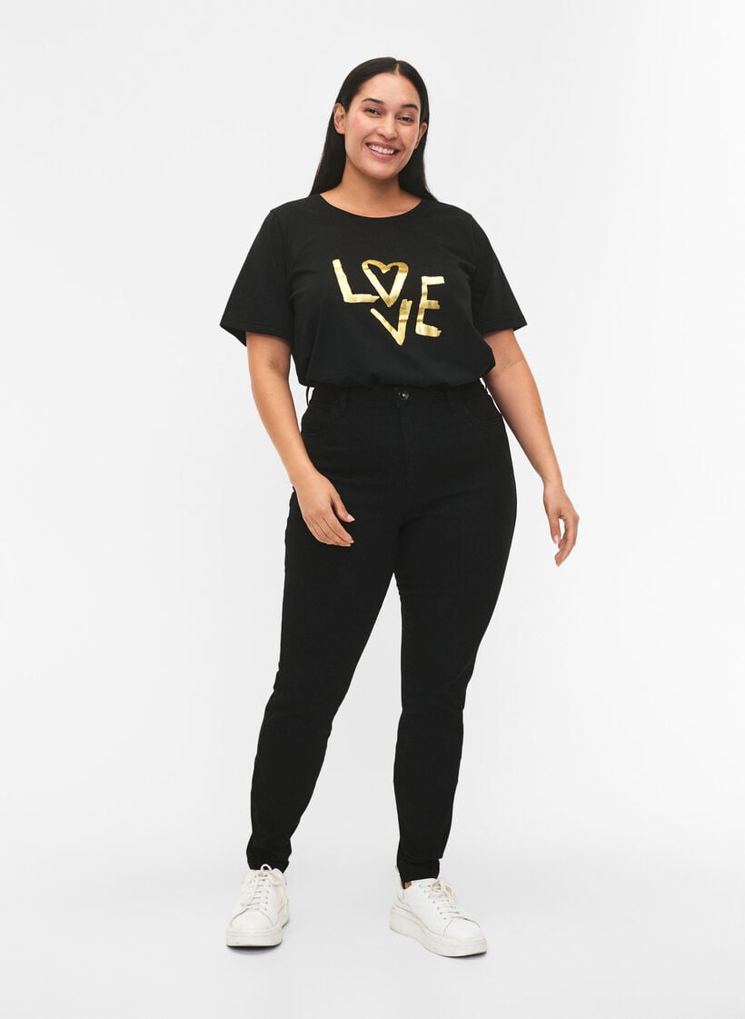 FLASH - 2-pack t-shirt met motief, Black/Port Royale , Model image number 2