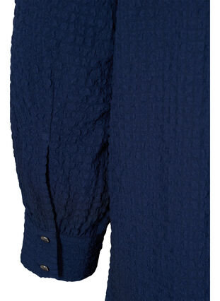 Tuniek met korte mouwen en crêpe textuur, Navy Blazer, Packshot image number 3
