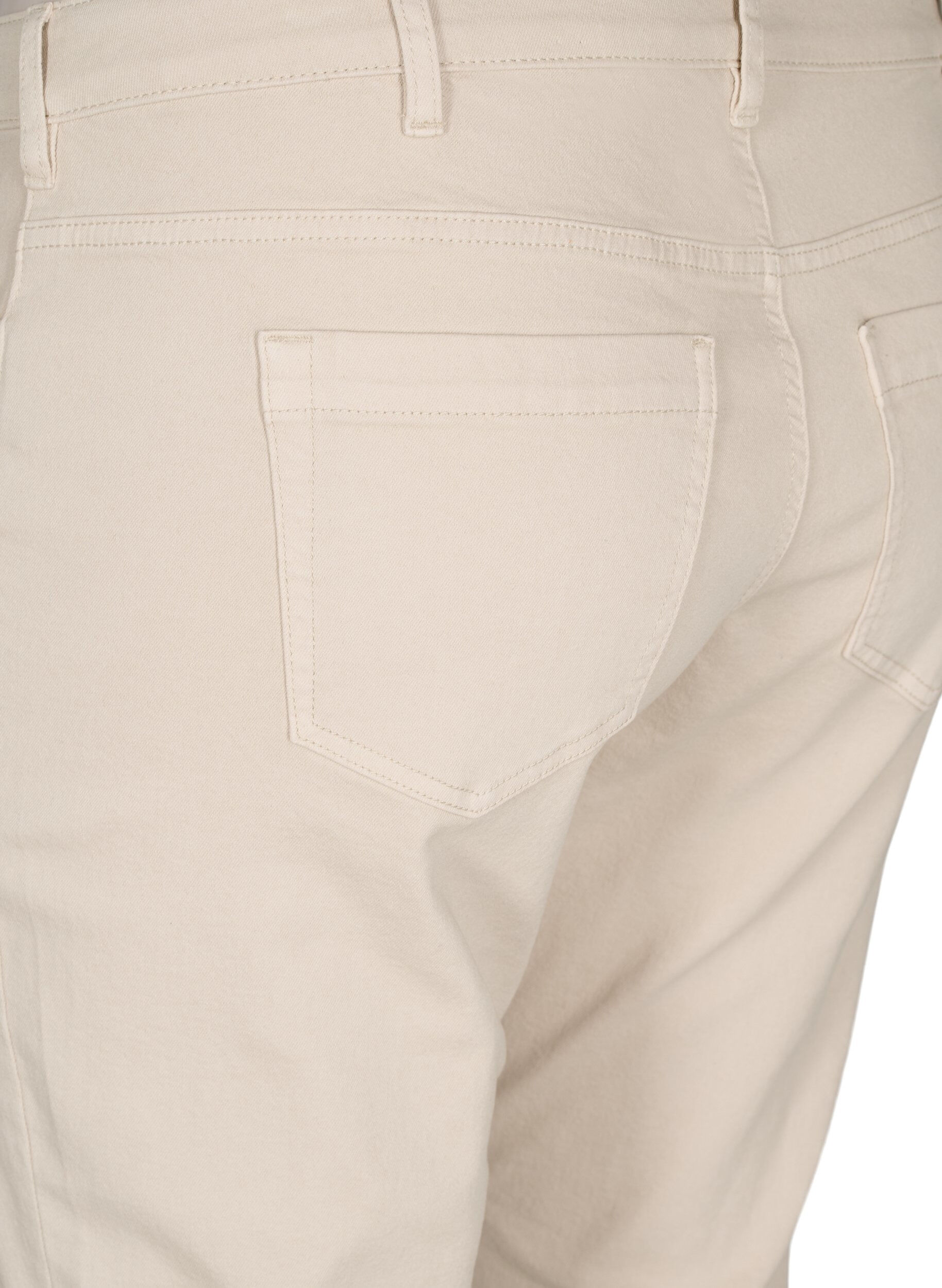 Zizzi Strakke pasvorm Emily jeans met reguliere taille, Beige, Packshot image number 3