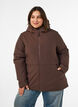 Winterjas met capuchon en verstelbare taille, Bruin, Model image number 0